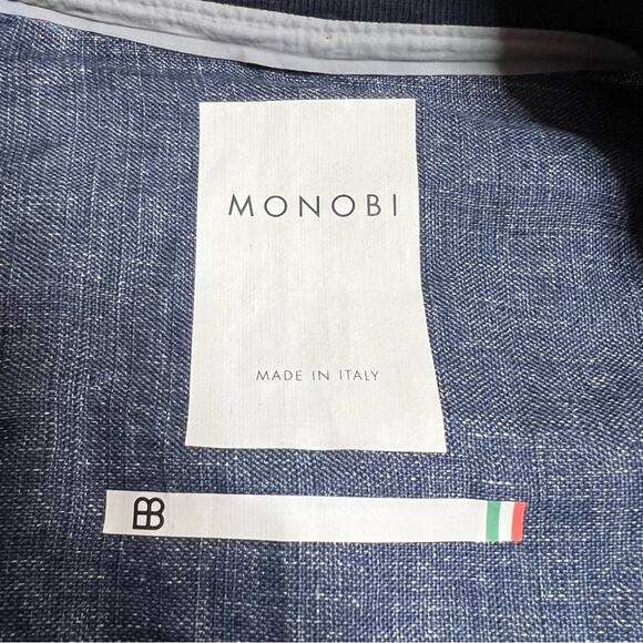 Monobi jacket bowery field jacket tailored techies linen coated Sz XS - Picture 7 of 8